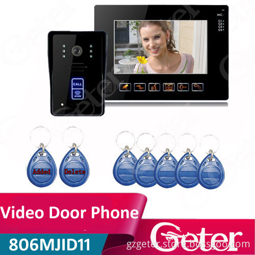 7" TFT Color LCD Video Door Phone Hands Free Visual Intercom Doorbell Video Record IR Night Vision